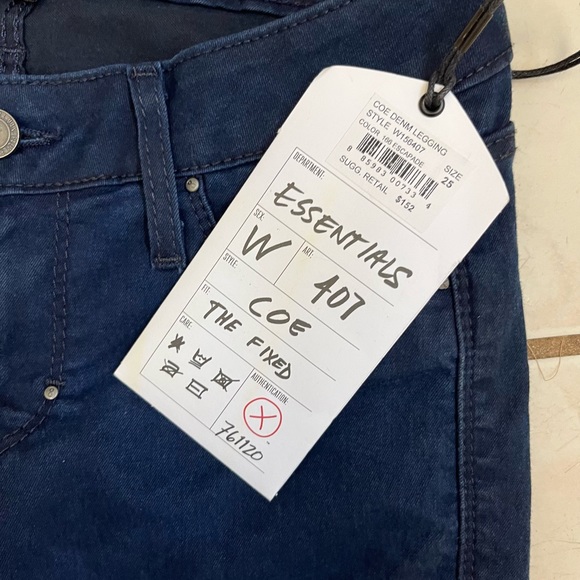 SINCLAIR MFGRP NWT! Dark Blue COE THE FIXED DENIM LEGGING Jeans Sz 25 NEW! - Picture 4 of 8